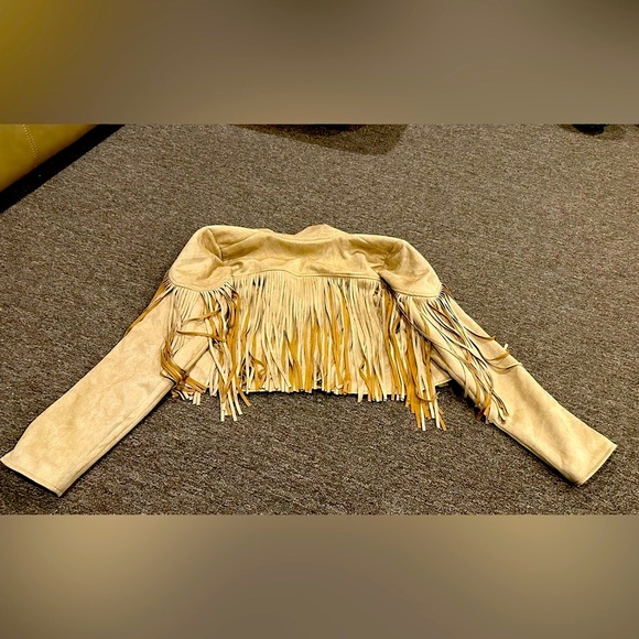 Fringe Suede Cropped Jacket - Beige - Picture 5 of 5